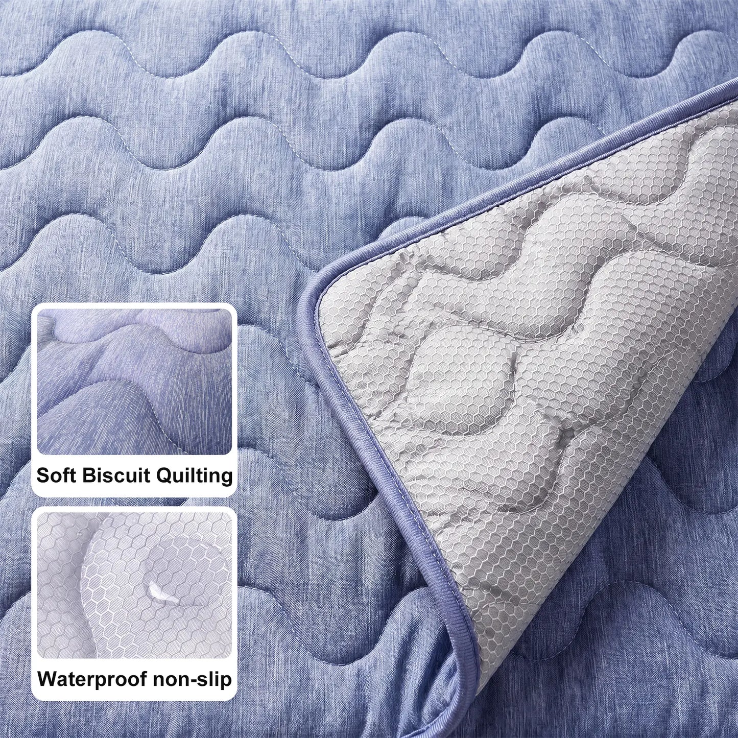 cooling mat for dogs – q-max>0.45 washable pet cooling pad, no gel, no electric, non-slip summer crate bed for large dogs