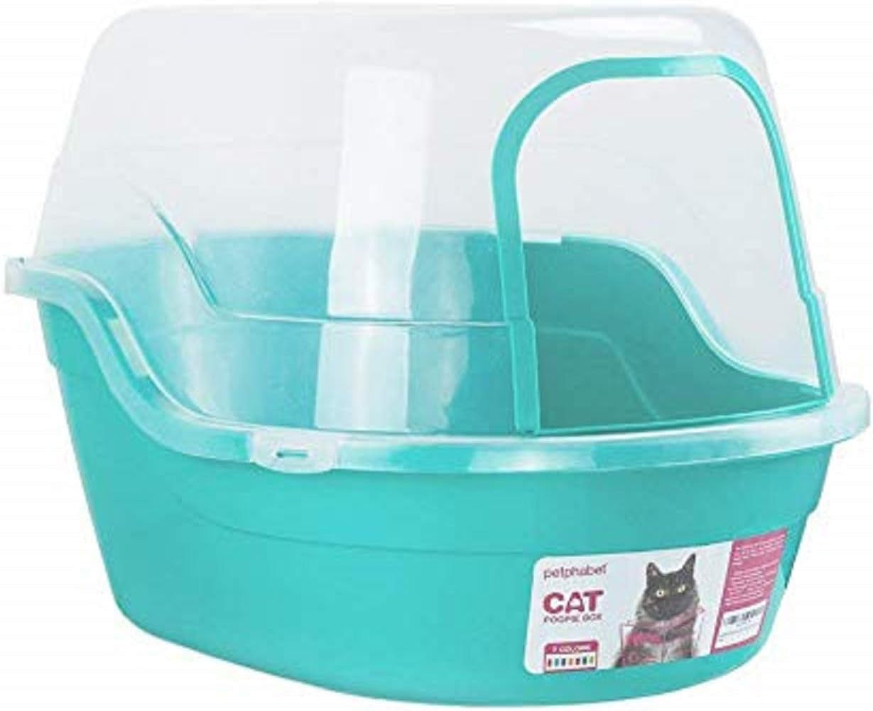 jumbo hooded cat litter box, extra large, teal
